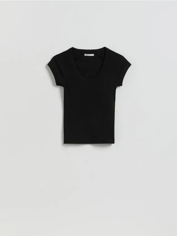  Reserved - T-shirt Slim Fit - Czarny 