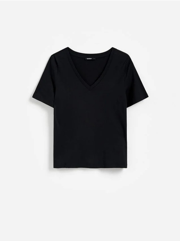  Reserved - T-shirt Z Modalem - Czarny 