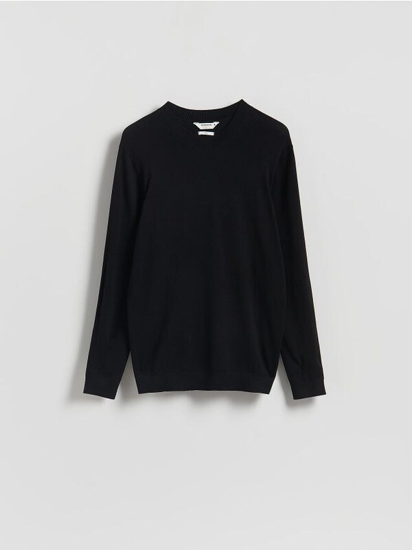  Reserved - Wiskozowy Sweter - Czarny 