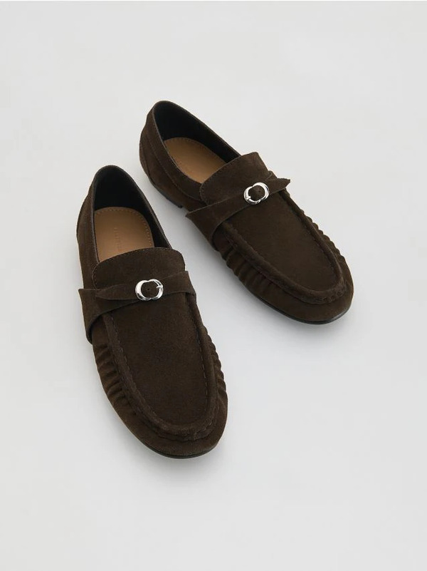  Reserved - Zamszowe Loafersy - Brązowy 