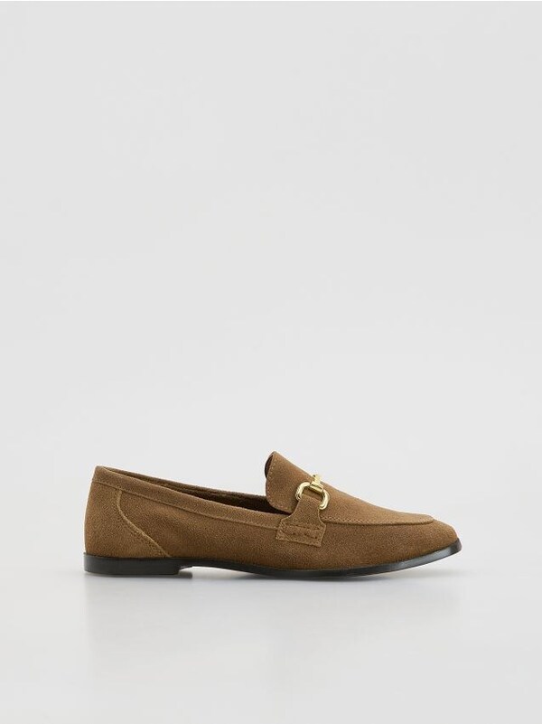  Reserved - Zamszowe Loafersy - Brązowy 