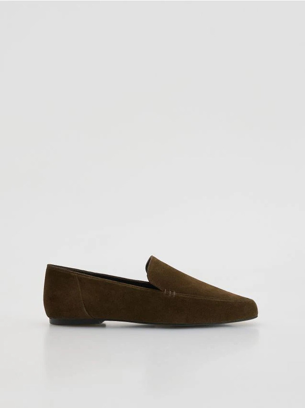 Reserved - Zamszowe Loafersy - Brązowy 