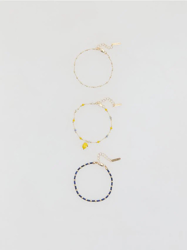  Reserved - Zestaw Bransoletek 3 Pack - Wielobarwny 