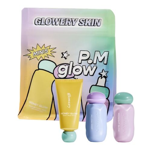  Glowery Glowery - Minis P.m. Glow - Trio Regenerujące Do Twarzy Na Noc - Pm Glow - Mini Kit - Dla Kobiet 