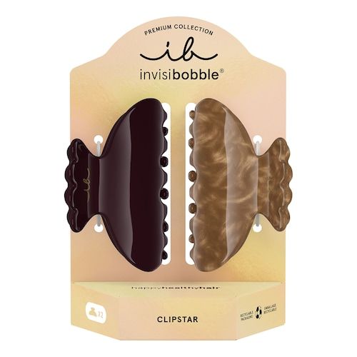  Invisibobble Invisibobble - Clipstar Premium - Dwie Klamry Do Włosów - Clipstar M - Duo Cacao & Caramel - Dla Kobiet 