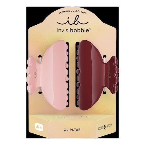  Invisibobble Invisibobble - Clipstar Premium - Dwie Klamry Do Włosów - Clipstar M - Duo Creme & Bordeaux - Dla Kobiet 