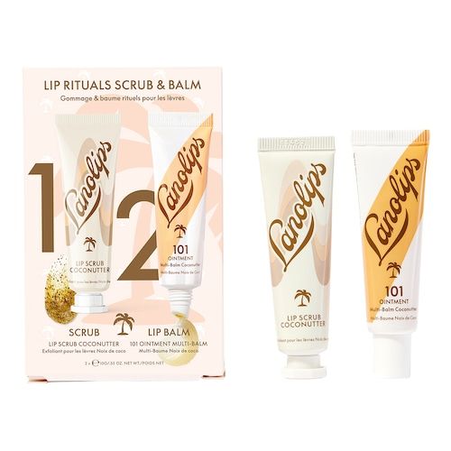  Lanolips Lanolips - Lip Rituals Scrub & Balm Coconutter - Zestaw Do Pielęgnacji Ust - Sets Lip Rituals Scrub & Balm Coconutter - Dla Kobiet 