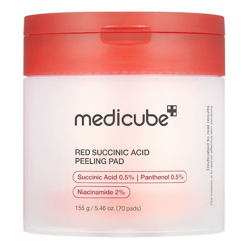  Medicube Medicube - Red Succinic Peeling Pad - Płatki Do Twarzy Przeciw Niedoskonałościom - Red Succinic Peeling Pad 2024 - Dla Kobiet 