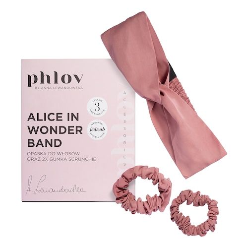  Phlov Phlov - Zestaw Gumek Z Opaską Alice In Wonder-band Z Wegańskiego Jedwabiu - Hair Zestaw Gumek Z Opaska Alice - Dla Kobiet 