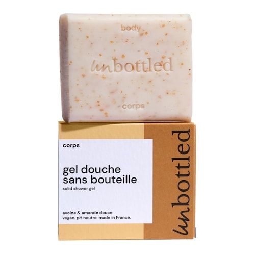  Unbottled Unbottled - Gel Douche Sans Bouteille Avoine & Amande Douce – Kostka Myjąca Do Ciała - Shower Bar- Oats & Sweet Almond 132g - Dla Kobiet 