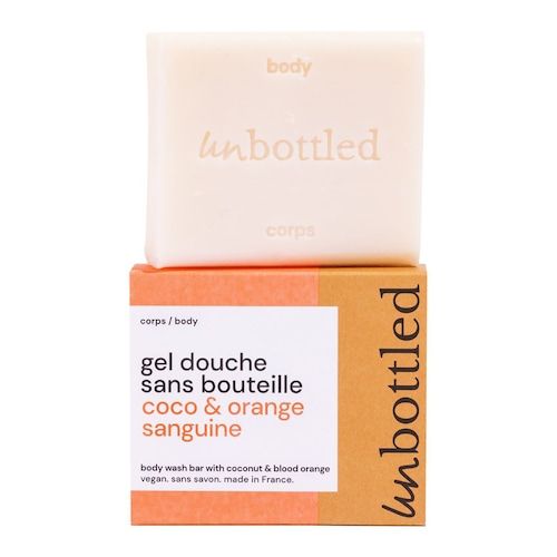  Unbottled Unbottled - Żel Pod Prysznic Bez Butelki — Kokos I Czerwona Pomarańcza - Shower Bar - Coco & Orange Sanguine - Dla Kobiet 
