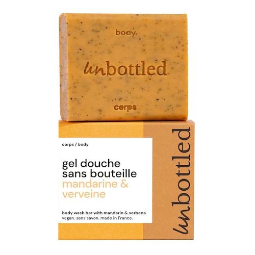  Unbottled Unbottled - Żel Pod Prysznic Bez Butelki Mandarynka I Werbena - Mydło O Neutralnym Ph - Shower Bar - Mandarin & Verbena - Dla Kobiet 