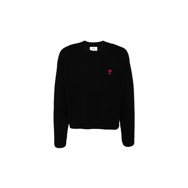  Ami Paris  Swetry Ami Paris  Sweatshirt  Uks046 Kn0042 001 Black  