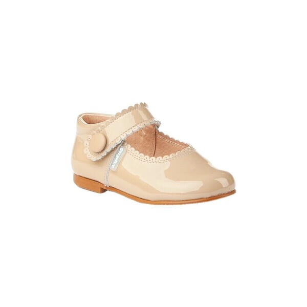  Angelitos  Baleriny Dziecko Angelitos  1502 Merceditas Charol Con Velcro Camel  