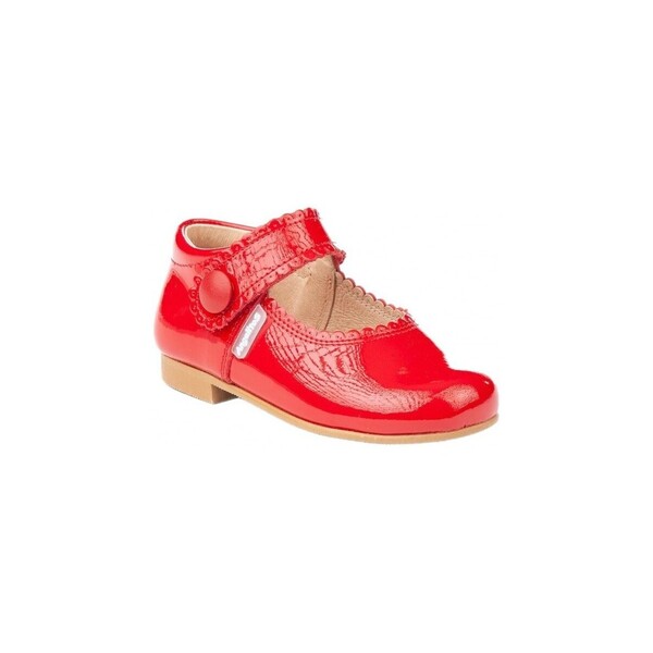  Angelitos  Baleriny Dziecko Angelitos  1502 Merceditas Charol Con Velcro Rojo  