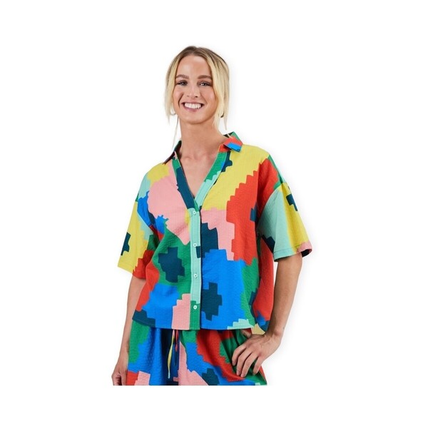  Brava Fabrics  Koszule Brava Fabrics  Maxi Flowers Oversized Shirt  