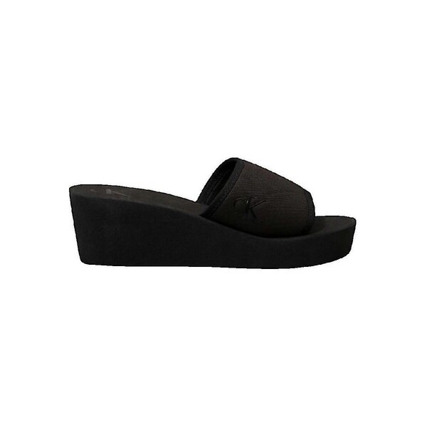  Calvin Klein Jeans  Klapki Calvin Klein Jeans  Chaussures Compensées  Beach Wedge Slide Noires  