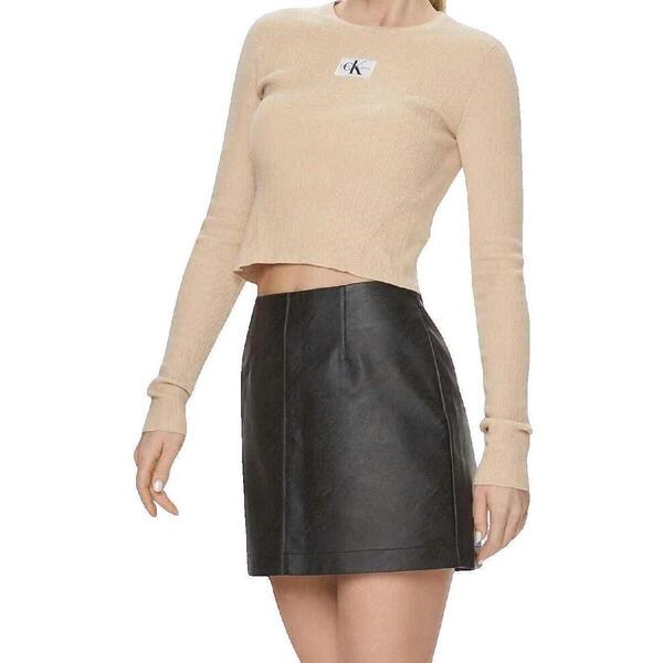  Calvin Klein Jeans  Krótikie Spódnice Calvin Klein Jeans  Jupe Calvin Klein Jeans Simili Cuir Noire  