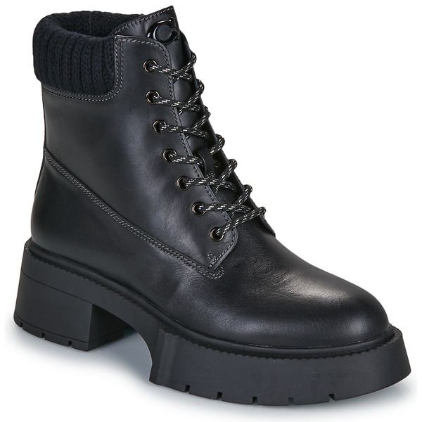  Coach  Buty Coach  Leah Platform Leather Lace-up Bootie  