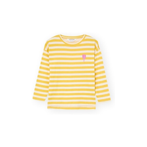  Compania Fantastica  Bluzki Compania Fantastica  Compañia Fantástica T-shirt 42016 - White/yellow  