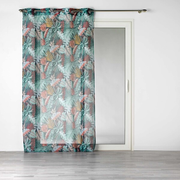  Douceur D Intérieur  Firanki Douceur D Intérieur  Panneau A Oeillets 140 X 240 Cm Voile Sable Imprime Jacala Bleu  