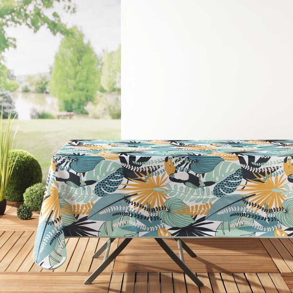  Douceur D Intérieur  Obrusy Douceur D Intérieur  Nappe Rectangle 150 X 240 Cm Polyester Imprime Brazilia Menthe/b  