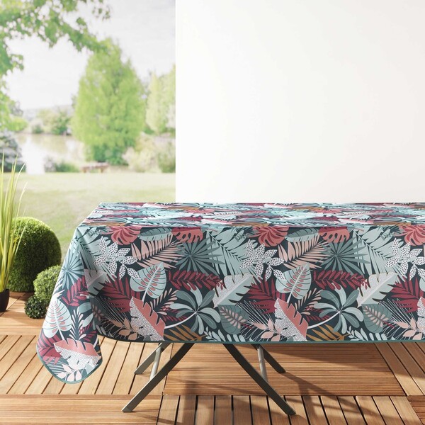  Douceur D Intérieur  Obrusy Douceur D Intérieur  Nappe Rectangle 150 X 240 Cm Polyester Imprime Jacala Bleu  