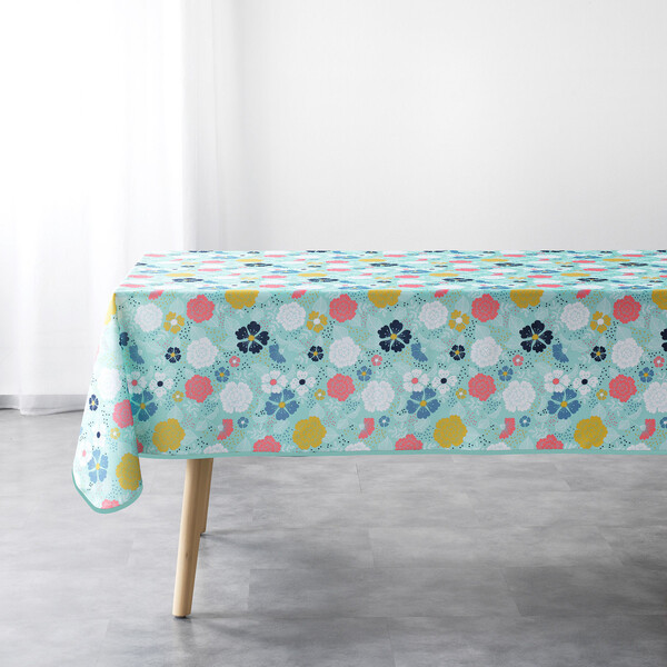  Douceur D Intérieur  Obrusy Douceur D Intérieur  Nappe Rectangle 150 X 240 Cm Polyester Imprime Lily Menthe  