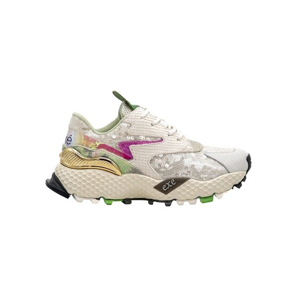  Exé Shoes  Buty Exé Shoes  Exé Sneakers 3020-8a - Green Fuxia Lea  