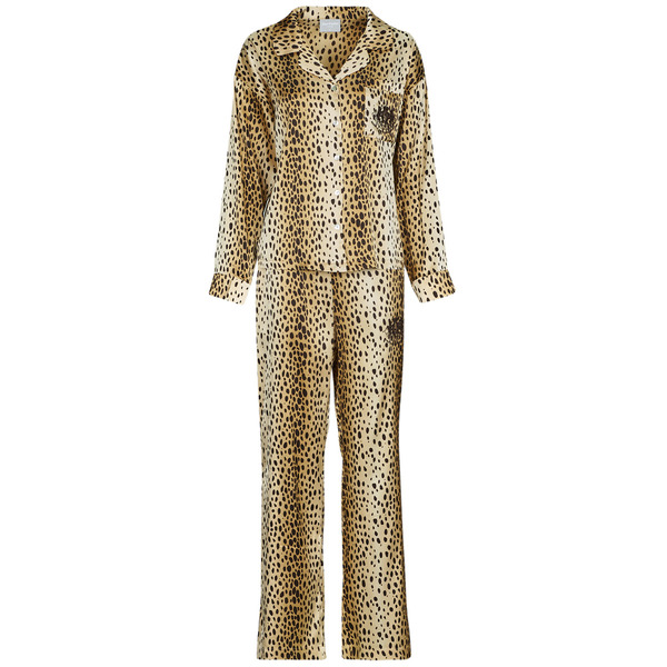  Juicy Couture  Komplety Piżam Juicy Couture  Tamzin Cheetah Satin Shirt   Pant Set  