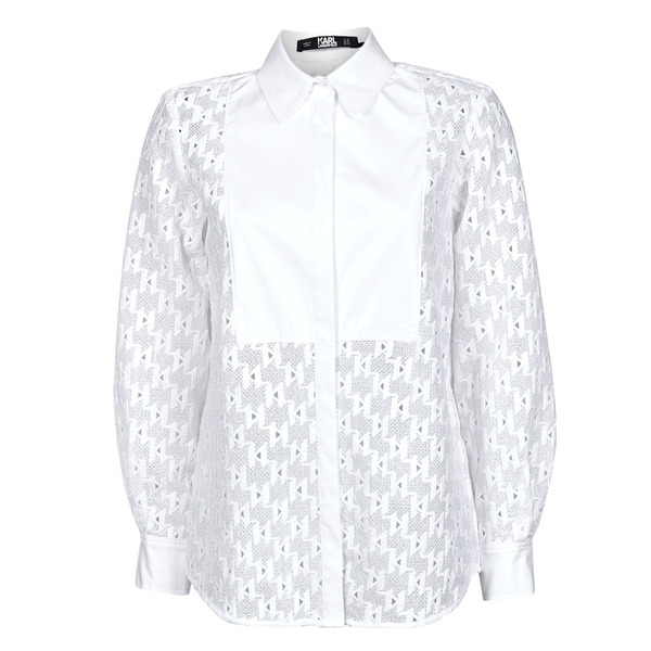  Karl Lagerfeld  Koszule Karl Lagerfeld  Kl Monogram Lace Bib Shirt  
