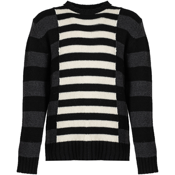  Les Hommes  Swetry Les Hommes  Llk113-654u | Wool Stripes Round Neck Jumper  