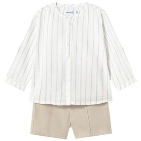  Mayoral  Komplet Mayoral  1249 Conjunto Bermuda Y Camisa Estampada Bebé Beige  