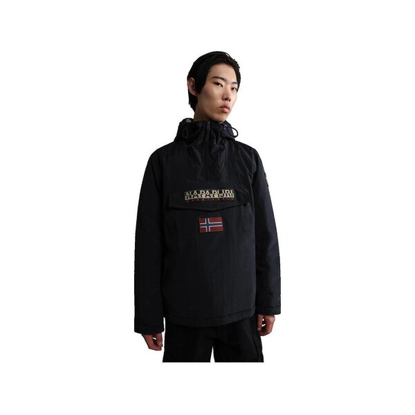  Napapijri  Kurtki Ocieplane Napapijri  Veste  Rainforest Winter 3 Noire à Capuche Ajustable  