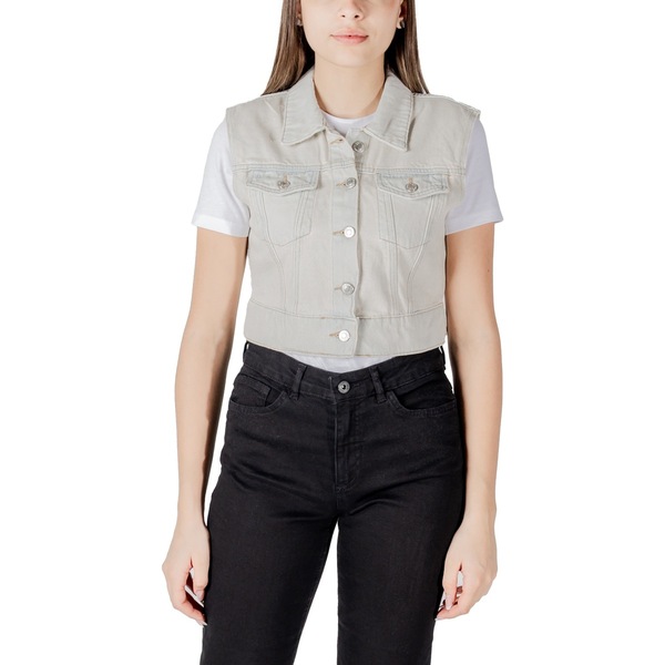  Only  Kurtki Krótkie Only  Onlbeverly Vest Tint Bleach Dnm Red Tai 15341352  