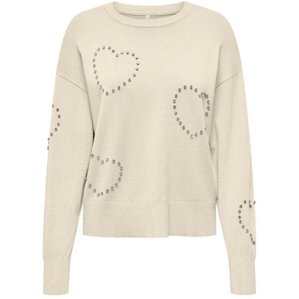  Only  Swetry Only  Bee Ls Heart Bling Oneck Cc Knt 15365366  