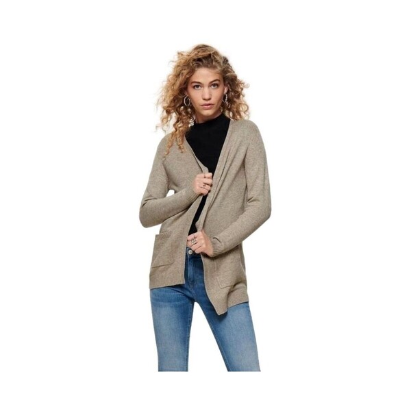  Only  Swetry Rozpinane / Kardigany Only  Lesly Open Knitted Cardigan - Beije  
