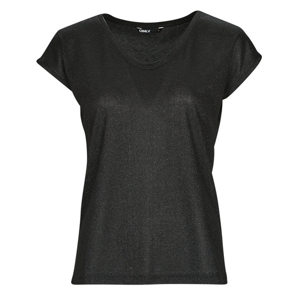  Only  T-shirty Z Krótkim Rękawem Only  Onlsilvery S/s V Neck Lurex Top Jrs  