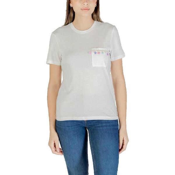  Only  T-shirty Z Krótkim Rękawem Only  T-shirt  Blanc Avec Poche Décorative  