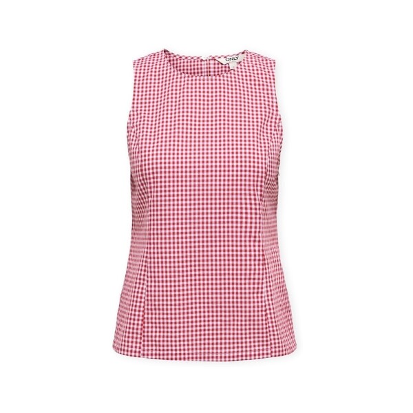  Only  Topy Na Ramiączkach / T-shirty Bez Rękawów Only  Top Maye Check - Salsa/white  