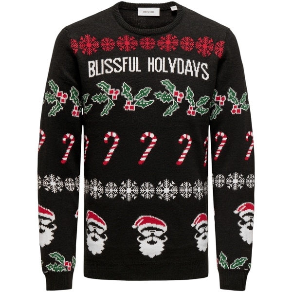  Only & Sons   Swetry Only & Sons   Onsxmas Reg 5 Allover Crew Knit 22031171  