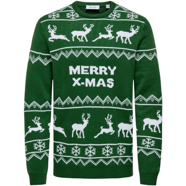  Only & Sons   Swetry Only & Sons   Onsxmas Reg 5 Allover Crew Knit 22031171  