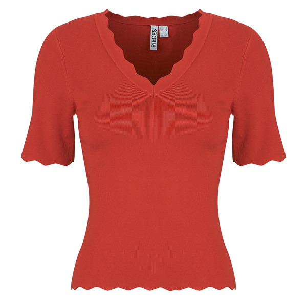  Pieces  Bluzki Pieces  Pcjuline Ss V-neck Knit  