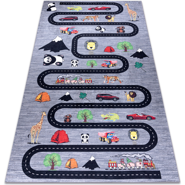  Rugsx  Dywany Rugsx  Dywan Do Prania Bambino 2092 Uliczki, Samochody 140x190 Cm  