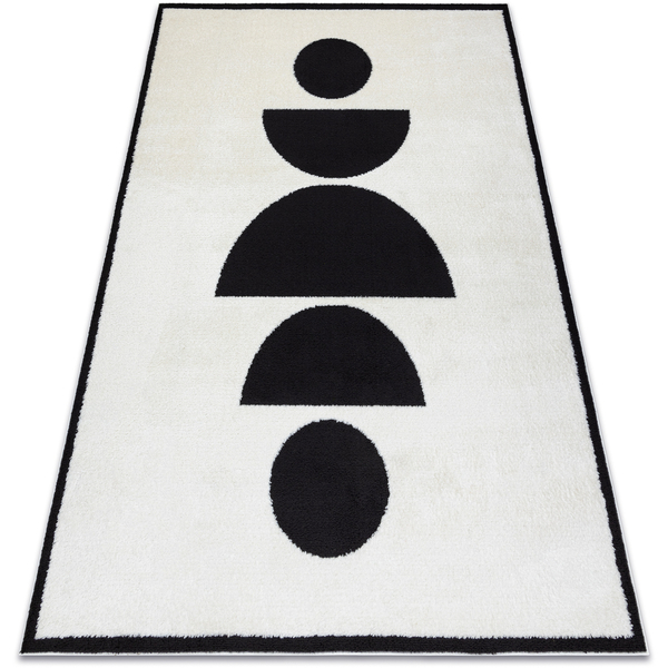  Rugsx  Dywany Rugsx  Dywan Mode 8598 Geometryczny Krem / Czarny 80x150 Cm  