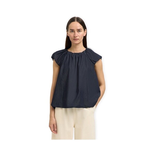  Selected  Bluzki Selected  W Frillo Top - Dark Blue Denim  