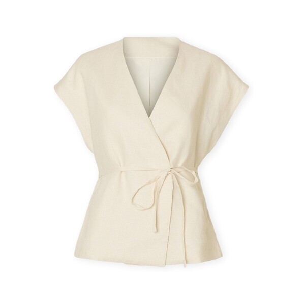  Selected  Bluzki Selected  W Top Lia Linen - Birch  