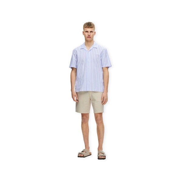  Selected  Koszule Z Krótkim Rękawem Selected  Relaxsun S/s Shirt - Cashmere Blue  