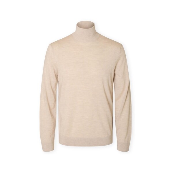  Selected  Swetry Selected  Noos Tray Roll Neck Knit - Oatmeal  