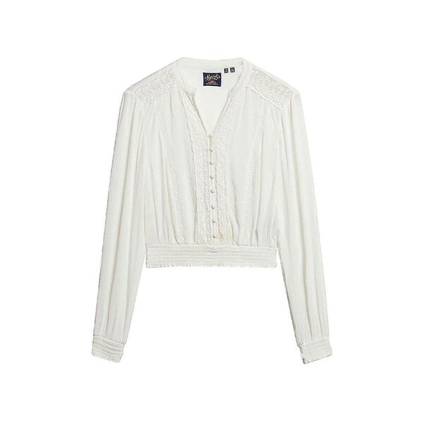  Superdry  Bluzki Superdry  Blouse  à Bordure En Dentelle Et Manches Longues  